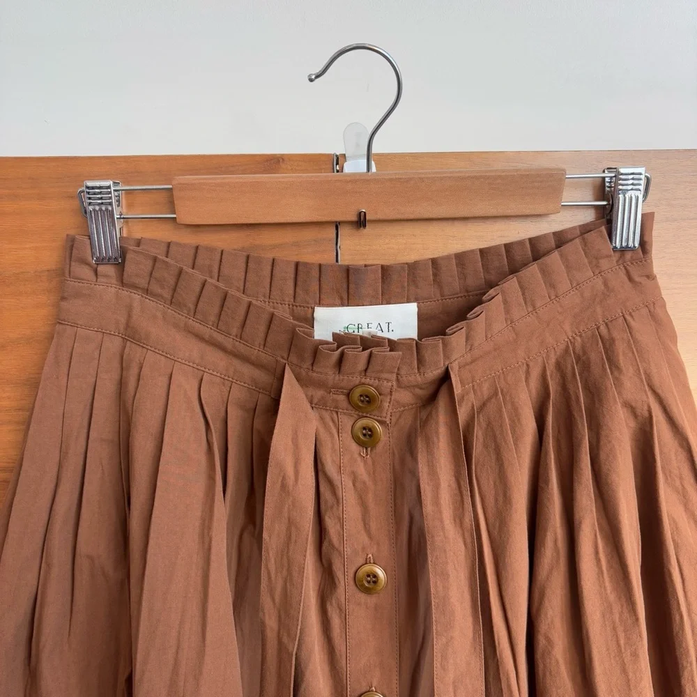 THE GREAT. THE TREELINE SKIRT SUNTAN, SIZE US M / 2 - Picture 13 of 16
